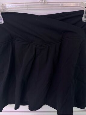 Black Wrap Waist Yoga Skort